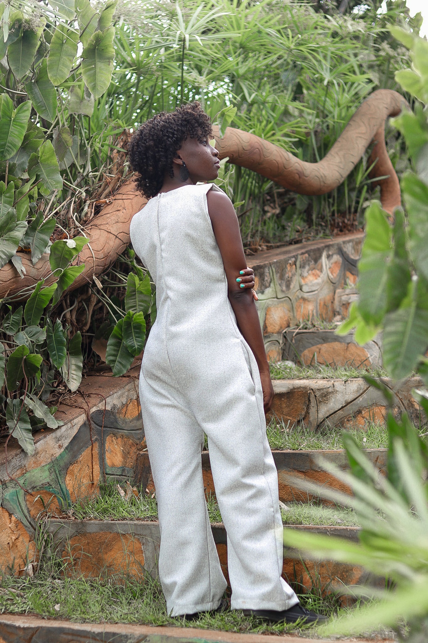 Heather grey wide leg jumpsuit