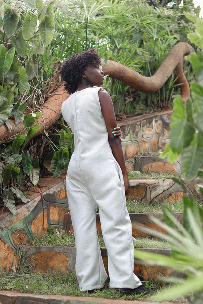 Heather grey wide leg jumpsuit